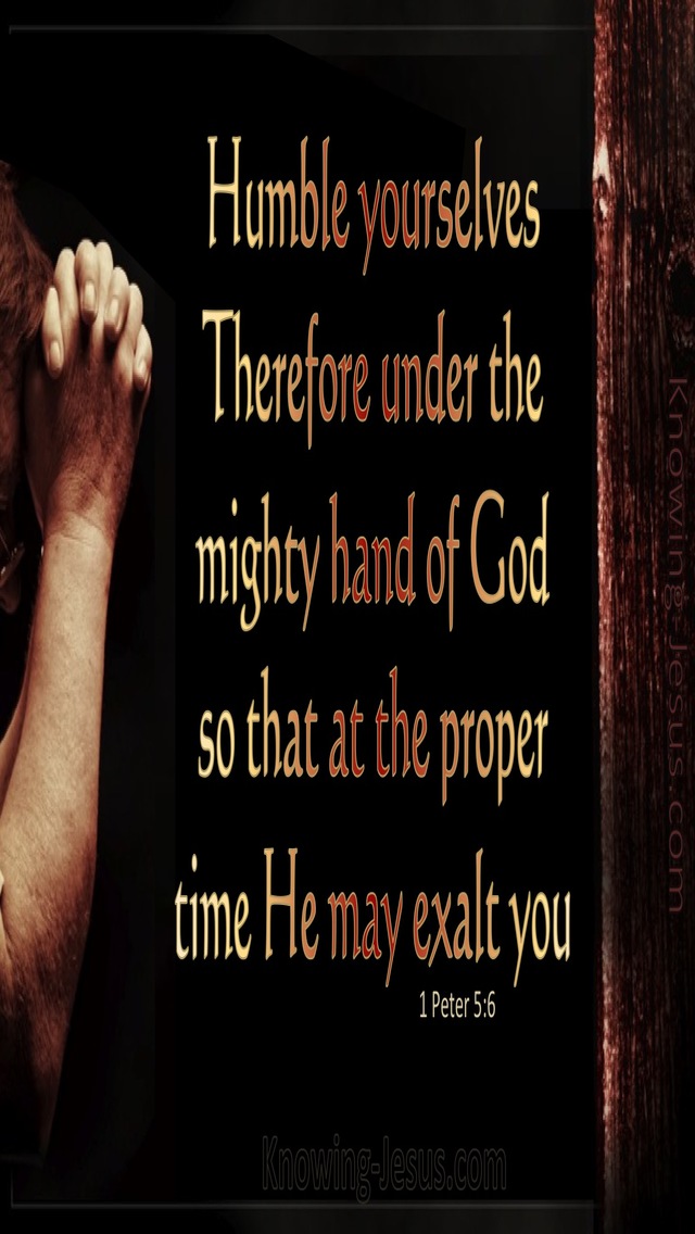 1 Peter 5:6 Humble Yourselves Under The Mighty Hand Of God (black)